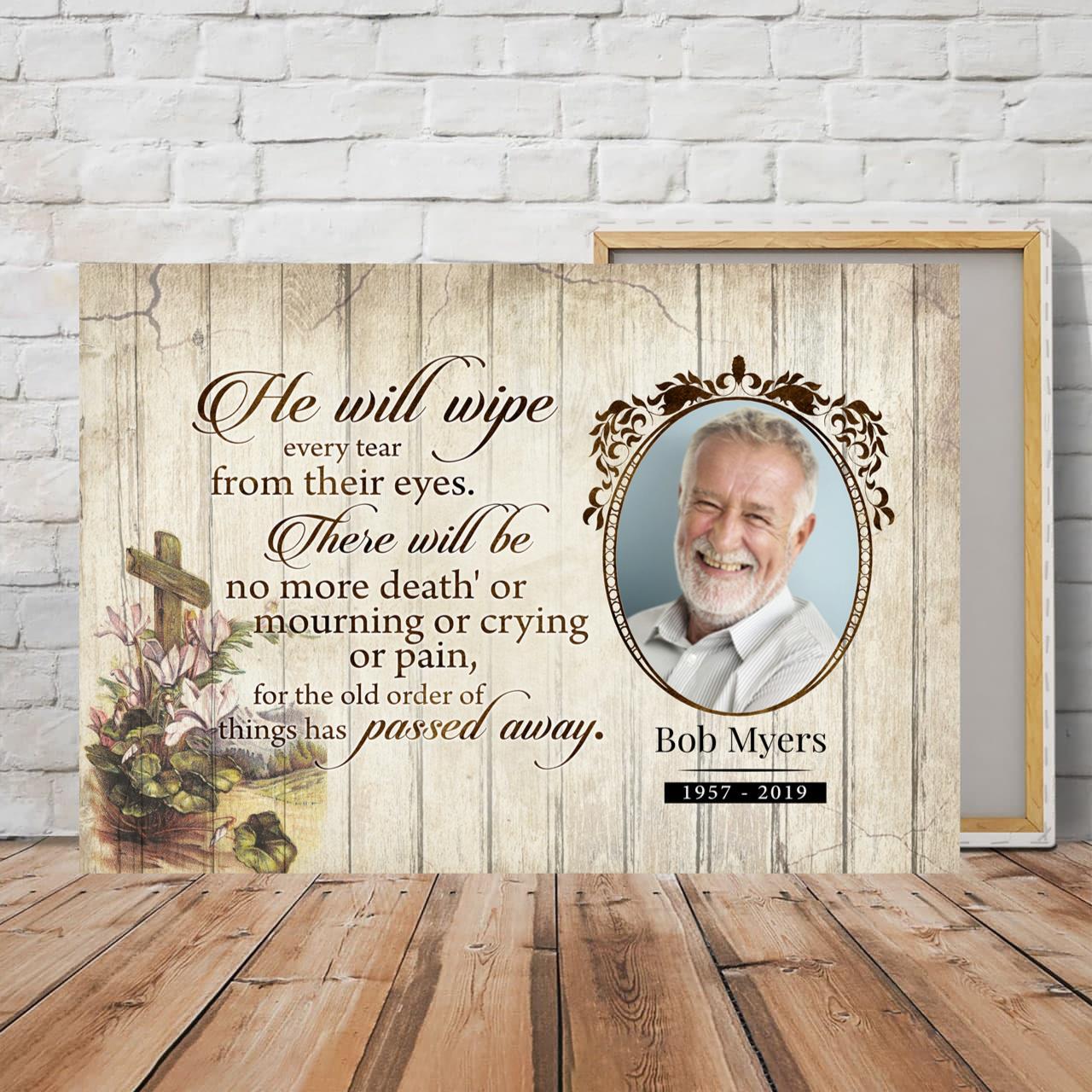 Personalized Canvas Poster – Goodbyes Are Not Forever, In Loving Memory Sign