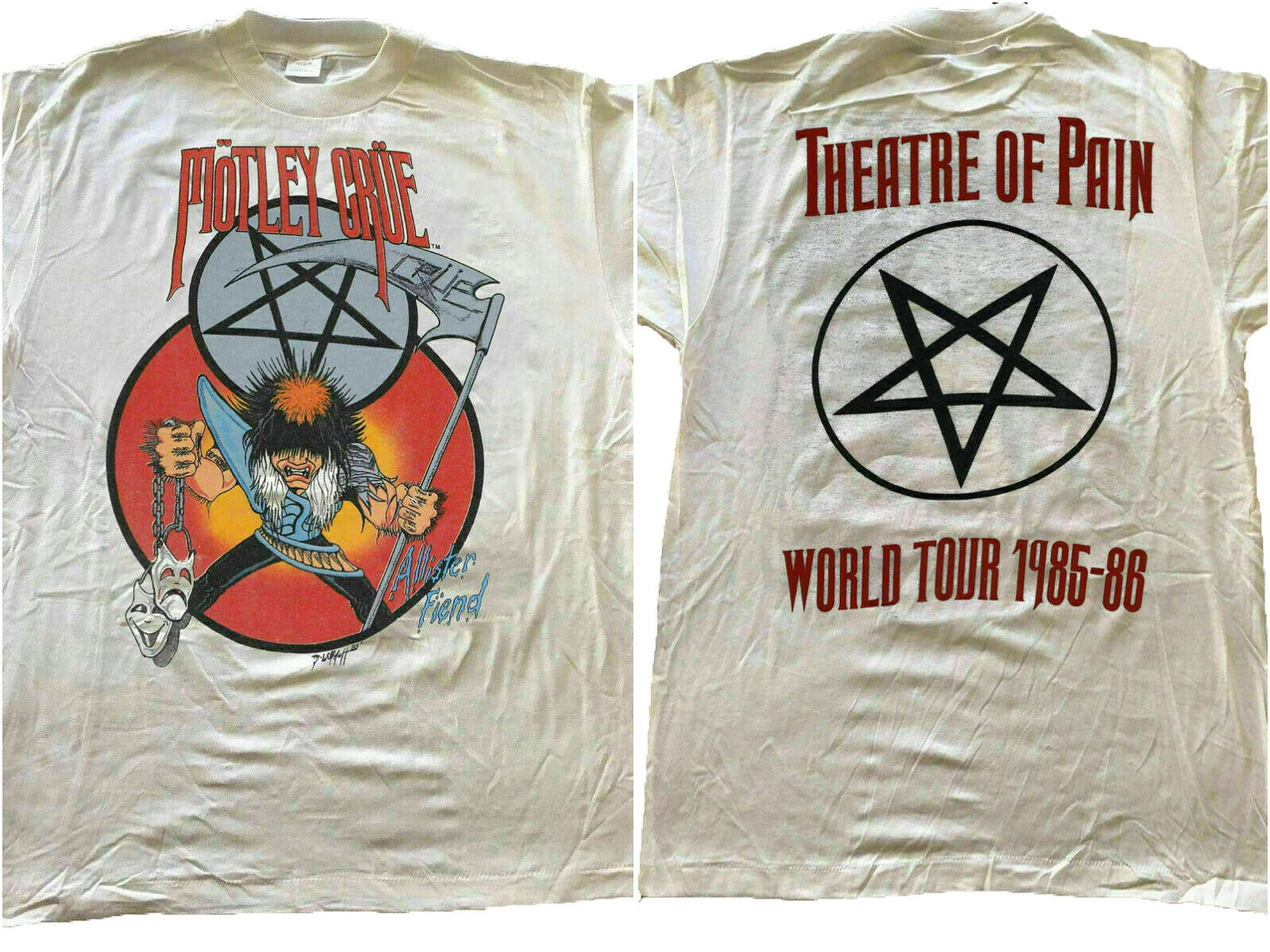 Rare Vtg Top 1985 Motley Crue Theatre Of Pain World Tour T-Shirt