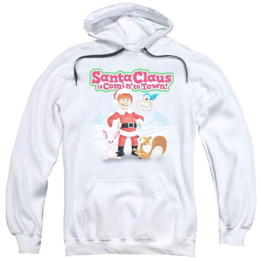 Santa Claus Is Comin to Town Animal Friends Pullover Hoodie