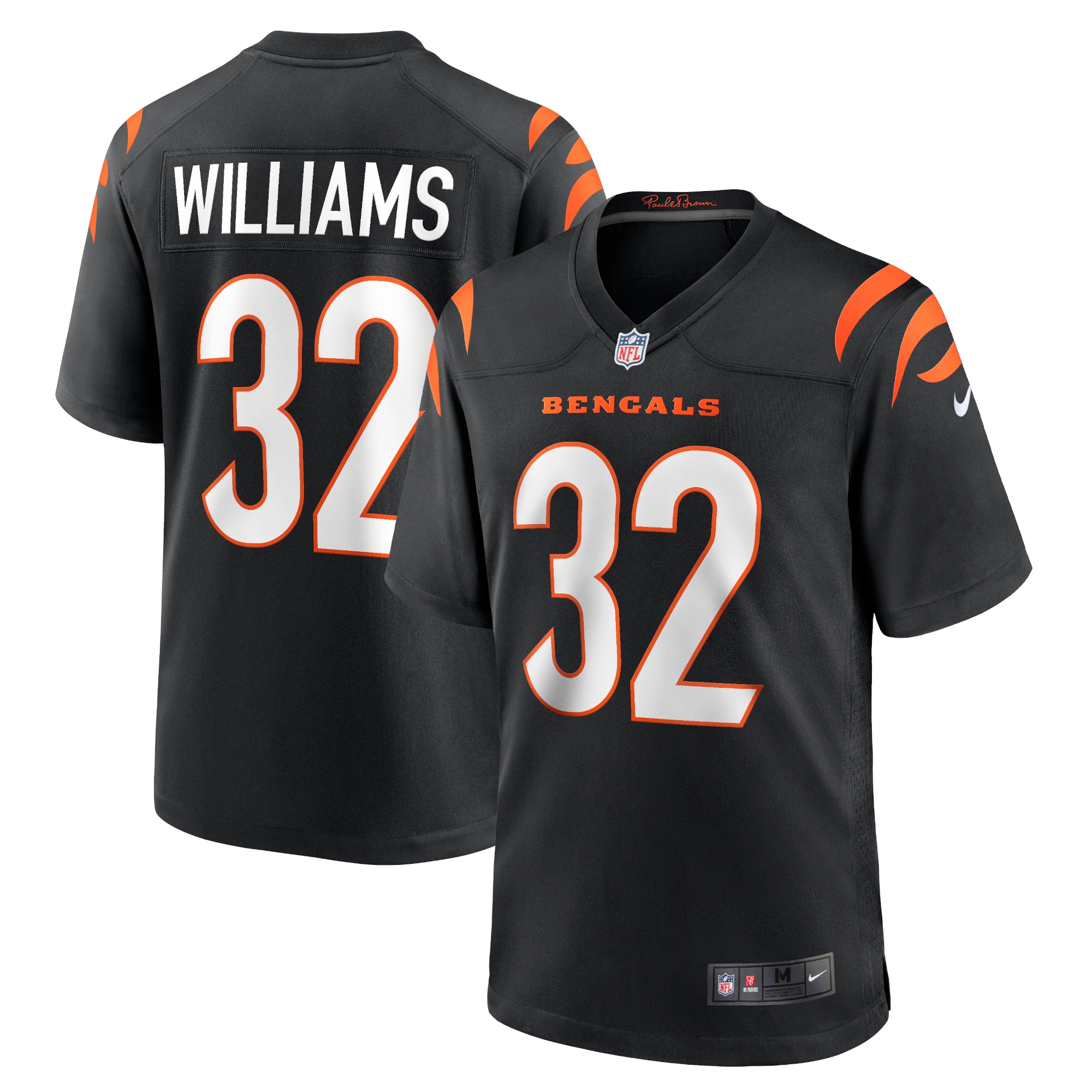 Men’s Cincinnati Bengals Trayveon Williams Black Game Jersey