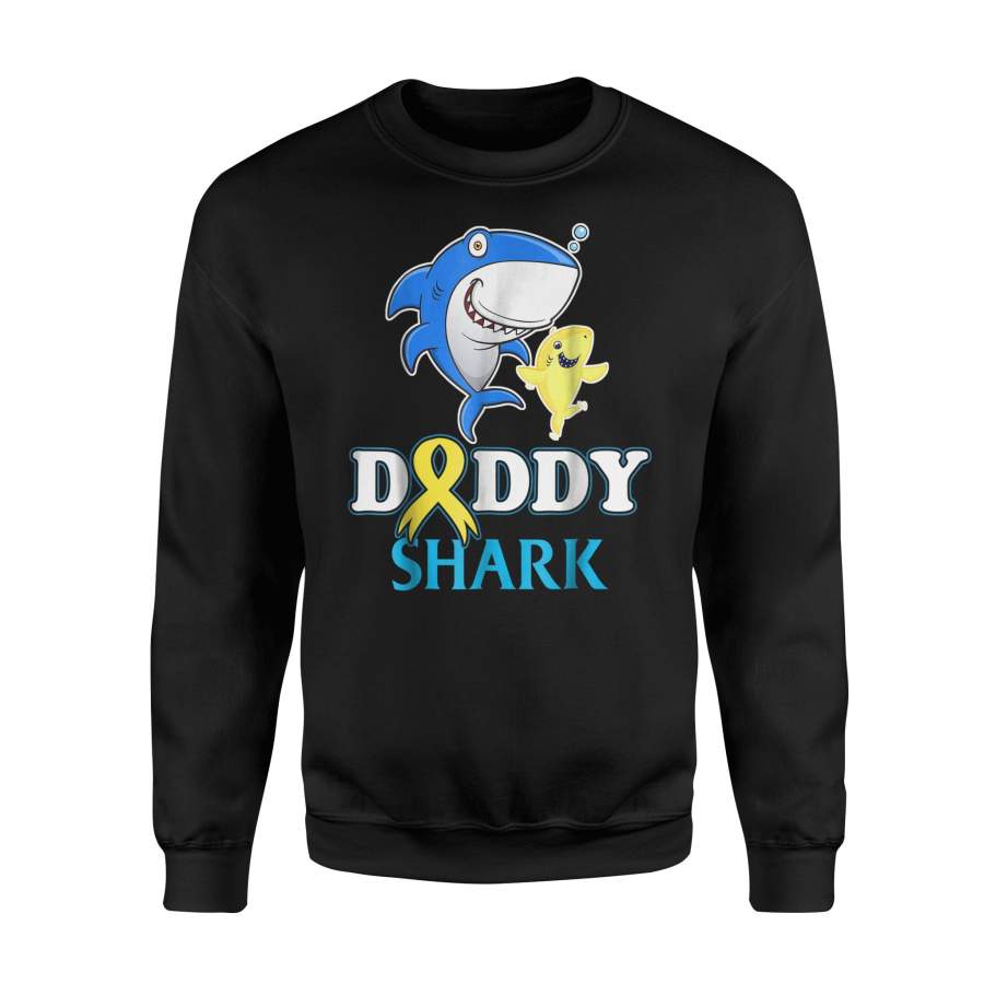 Childhood Cancer Awareness Daddy Shark Gift Dad Sweatshirt