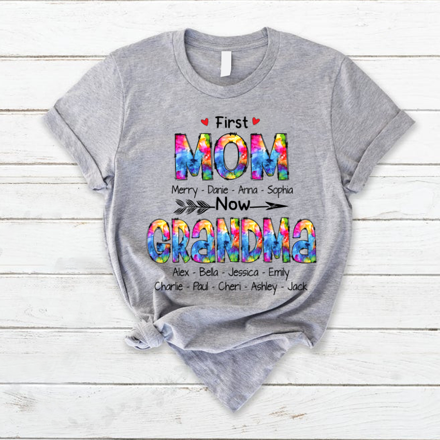 First Mom Now Grandma Colorful T-Shirt