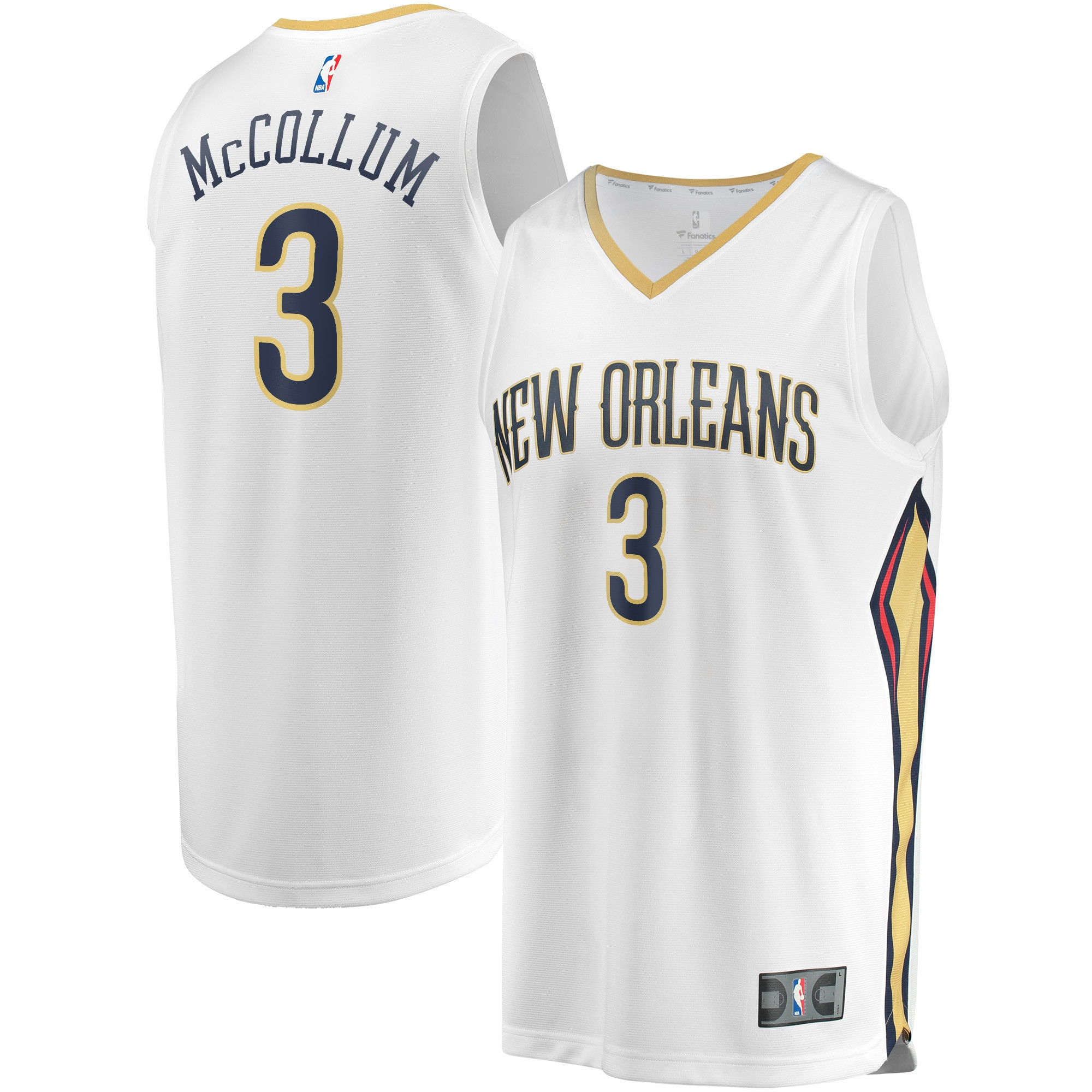 C.j. Mccollum New Orleans Pelicans Fanatics Branded 2021/22 Fast Break Replica Player Jersey White – Association Edition NBA