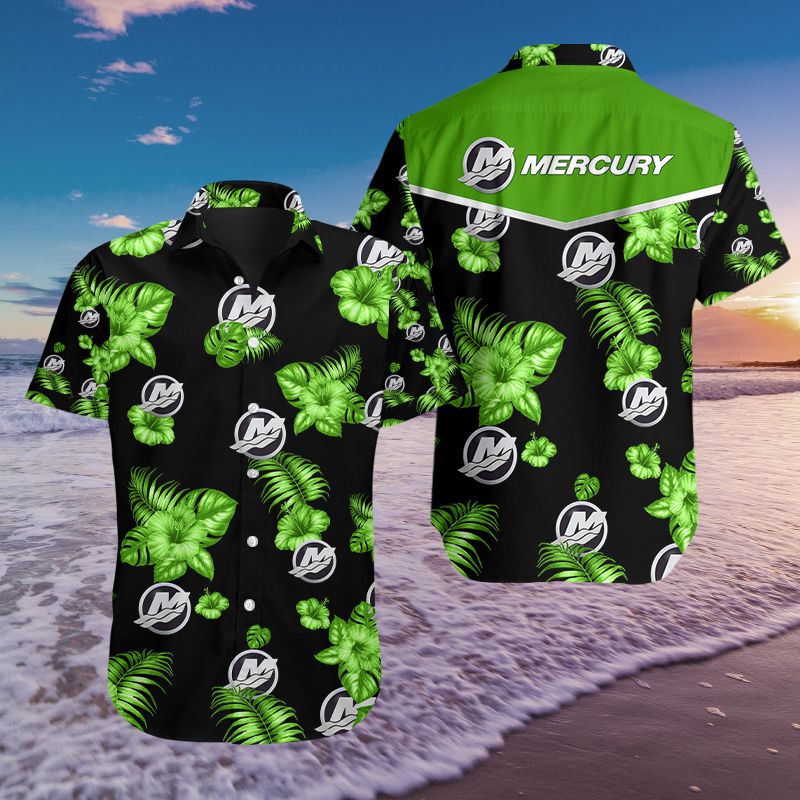 3D All Over Printed Mercury Marine Ttt-Lt Hawaiian Shirts Ver 1 (Green)