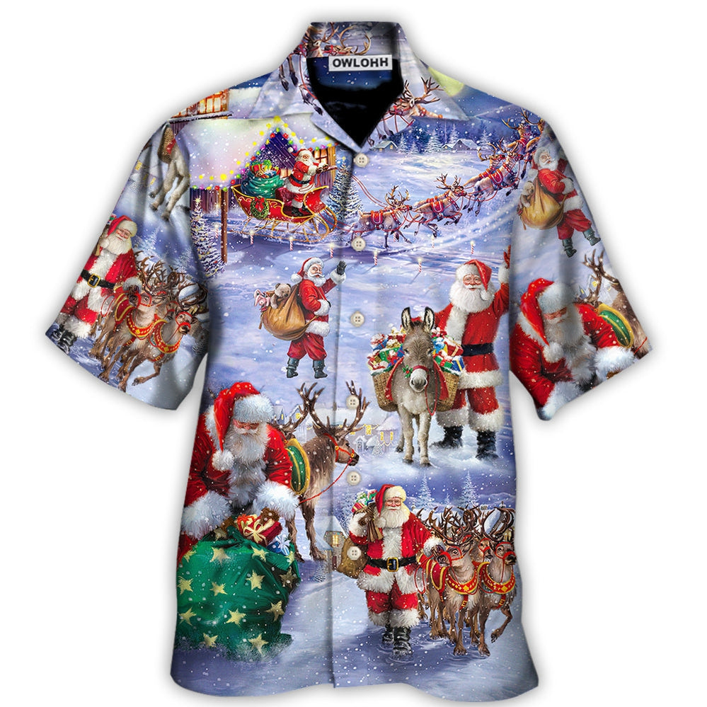 Christmas Santa Claus Story Night Gift For Xmas Painting Style Hawaii Shirt Ha105162