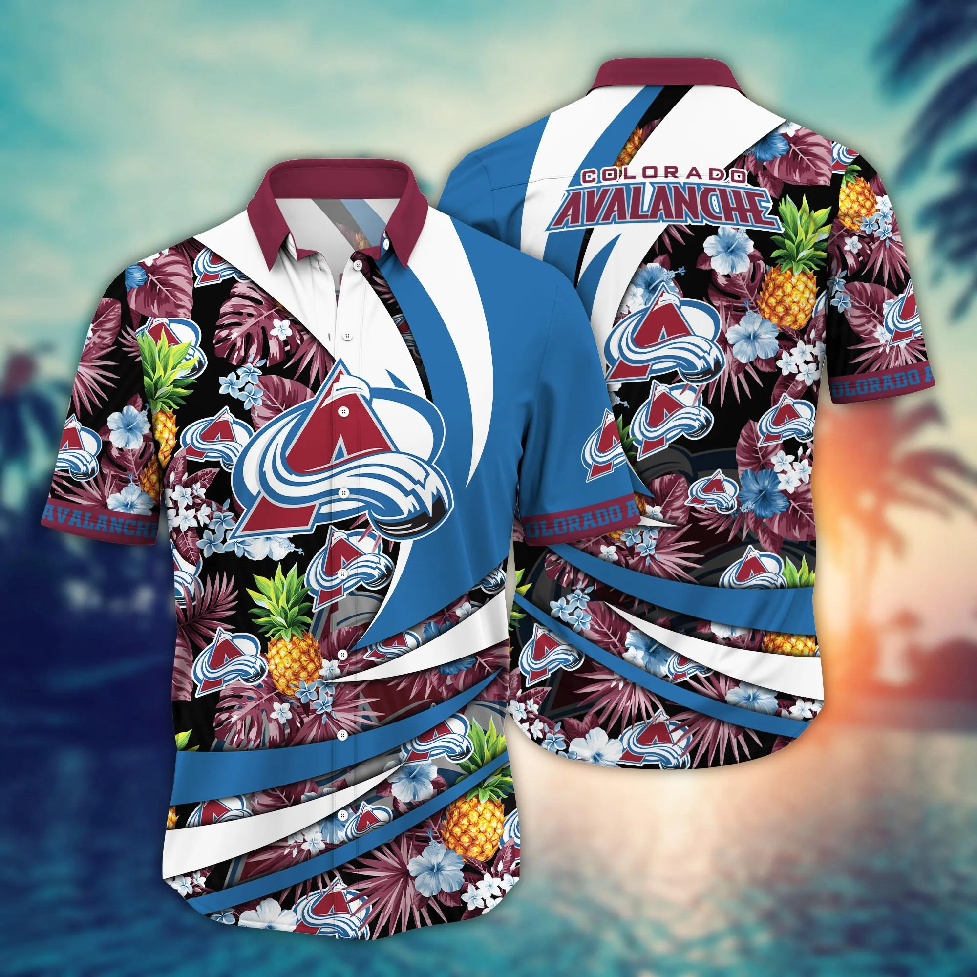 Colorado Avalanche Nhl Hawaiian Shirt Lush Greenery Aloha Shirt