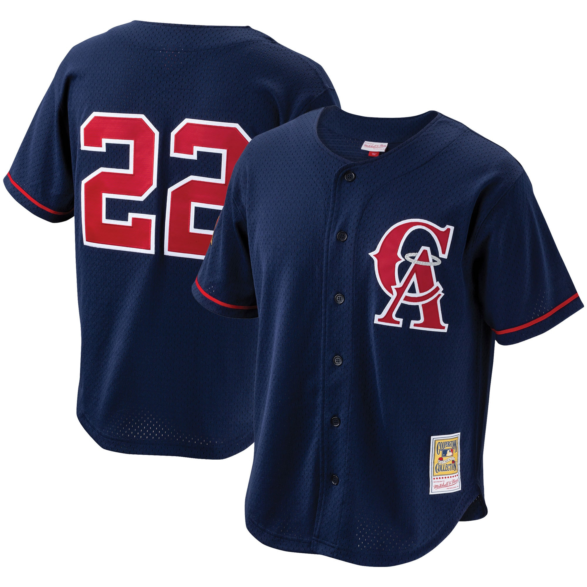 Bo Jackson California Angels Mitchell & Ness Cooperstown Collection Mesh Batting Practice Button-up Jersey – Navy MLB