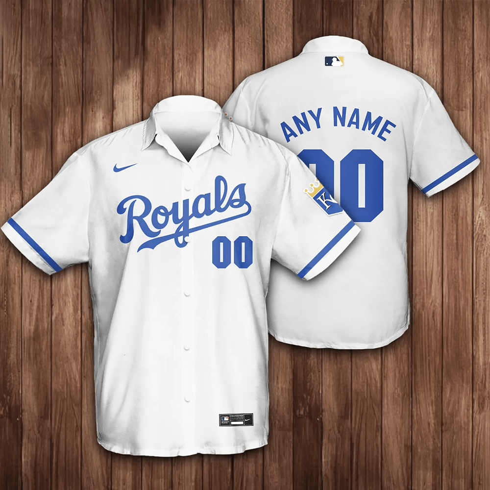 Personalized Kansas City Royals Baseball All Over Print 3D Hawaiian Shirt – White