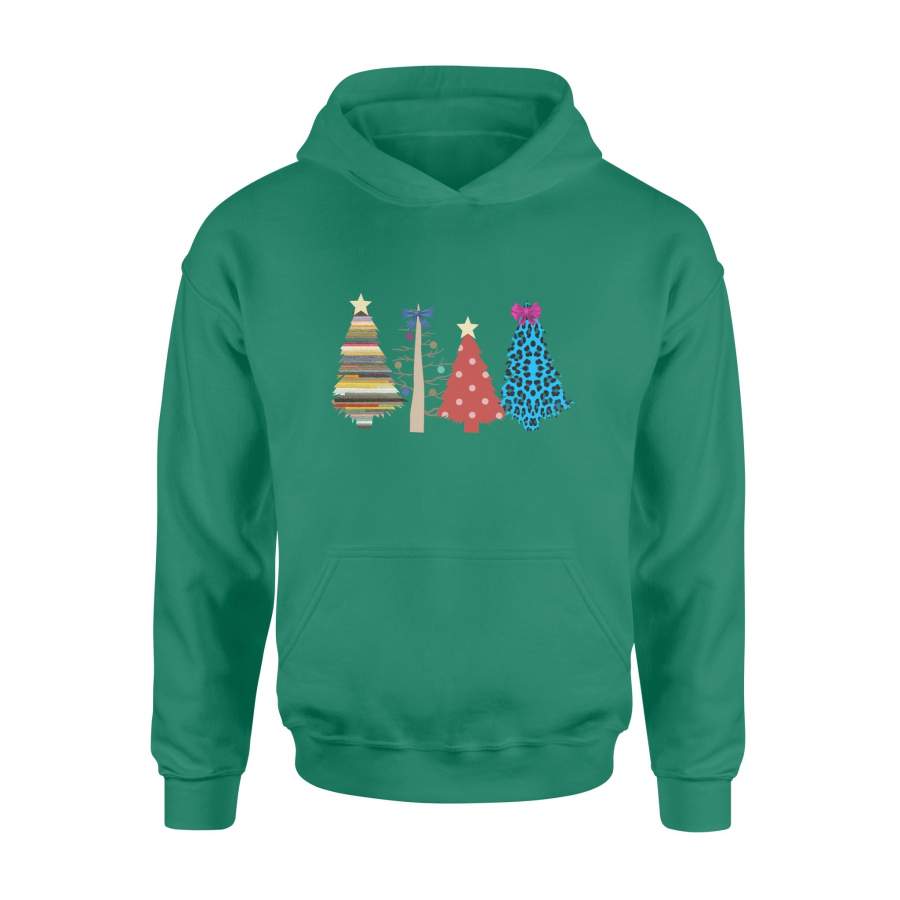 Christmas Tree Blue Leopard Hoodie