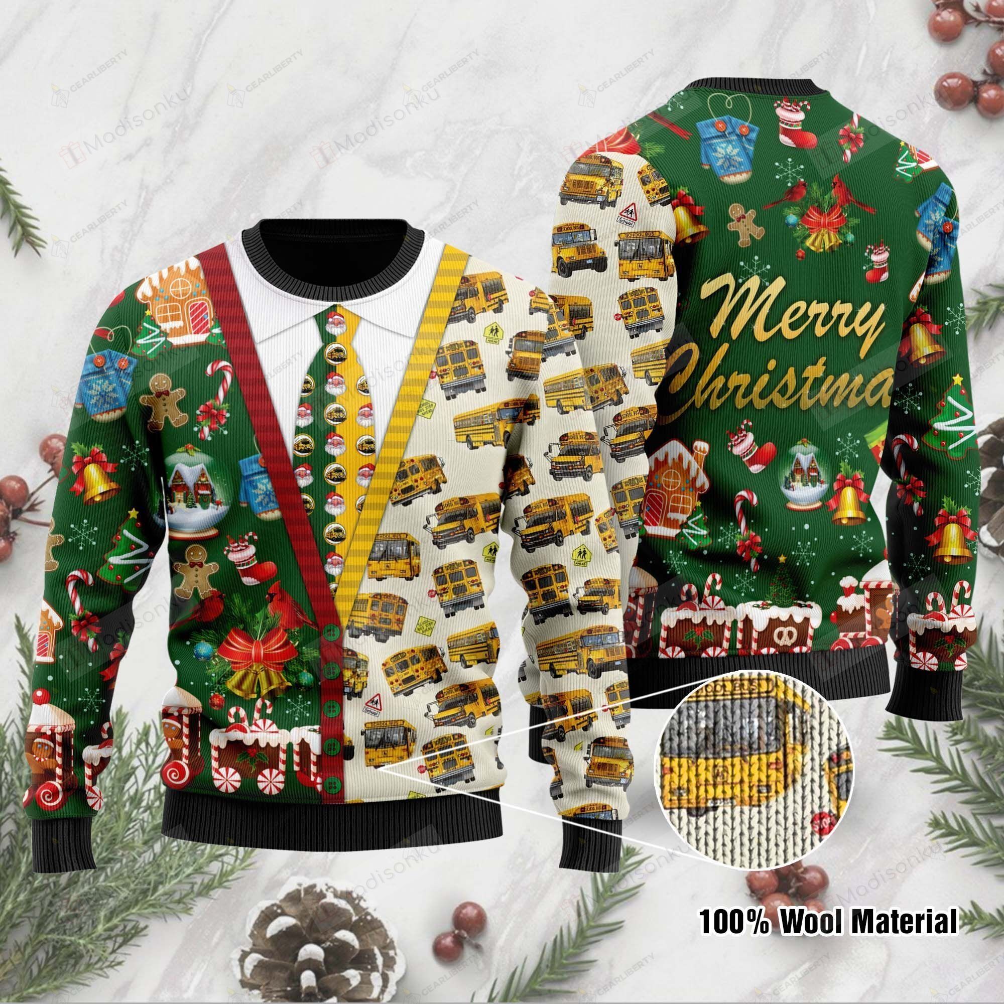 Bus Driver Merry Christmas For Unisex Ugly Christmas Sweater, All Over Print Sweatshirt