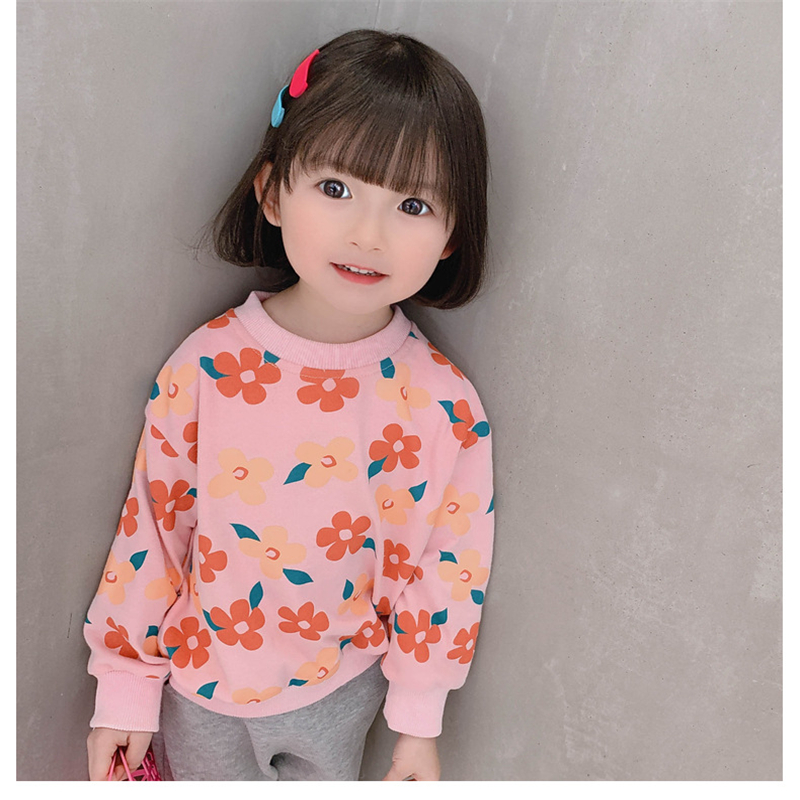 2021 Flower Spring Autumn Tops Hoodies Girls Sweatshirts Coat Kids Outwear Teenager Children Clothes High Quality alx