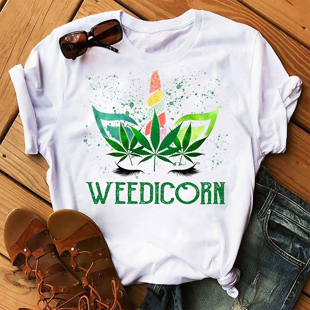 Weedicorn  Funny Weed Unicorn  Gift Graphic Unisex T Shirt, Sweatshirt, Hoodie Size S – 5XL