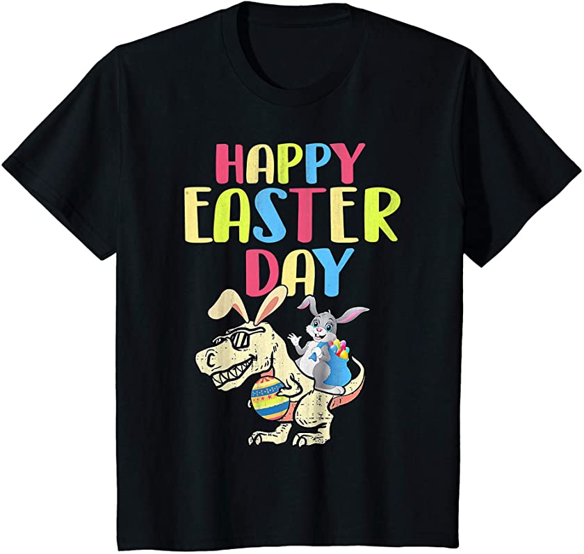 Kids Kids Happy Easter Day T rex Bunny Egg Funny Boys Girls Kids T-Shirt