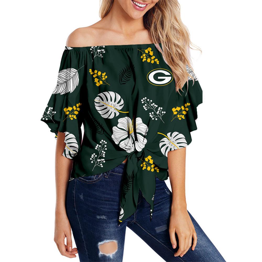 Green Bay Packers Women Smart Floral Strapless Shirt