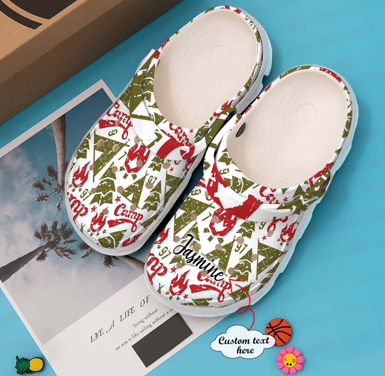 Camping Personalized Clog, Custom Name, Text, Color, Number Fashion Style For Women, Men, Kid, Print 3D Camping Pattern 1