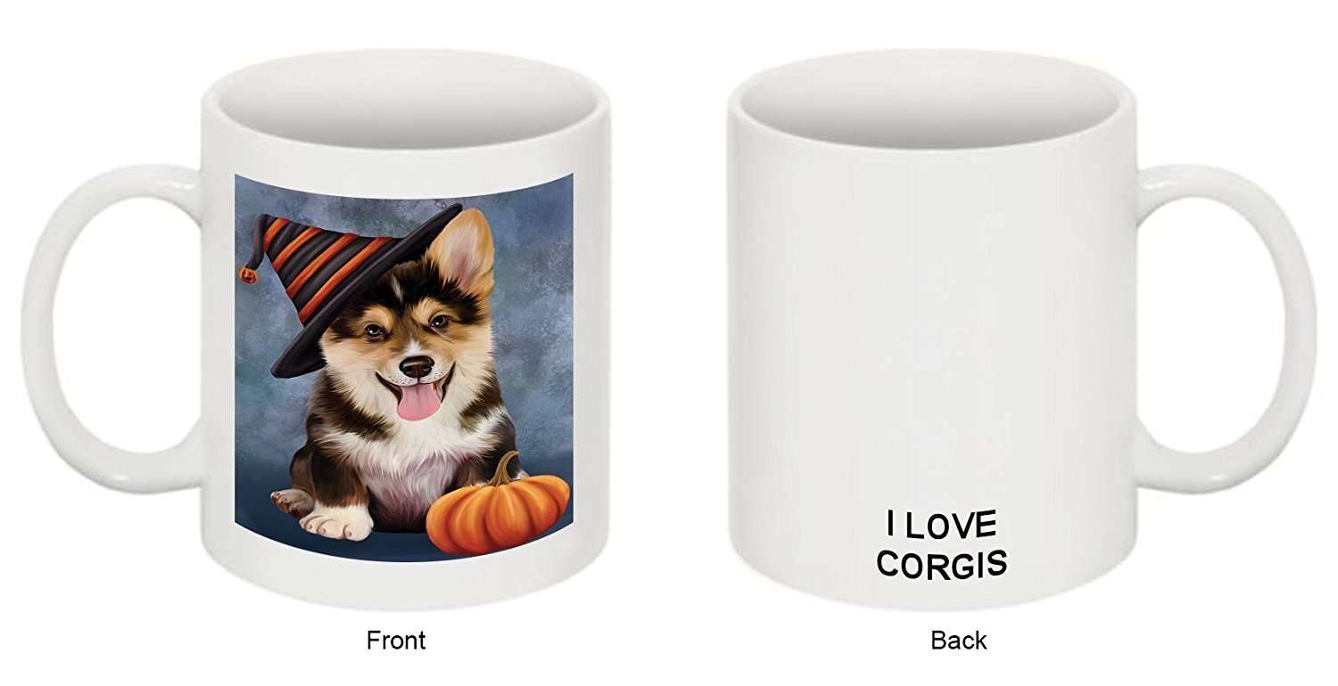 Christmas Happy Holidays Corgi Puppy Wearing Witch Hat Mug Cmg0641