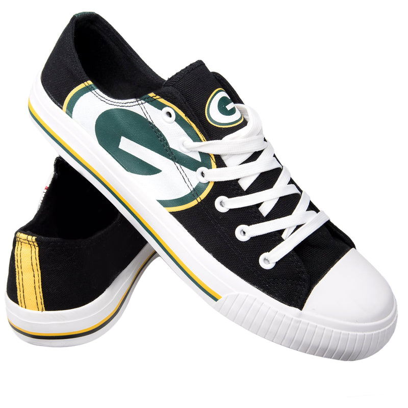 Green Bay Packers NFL Mens Low Top Big Logo Canvas Shoes