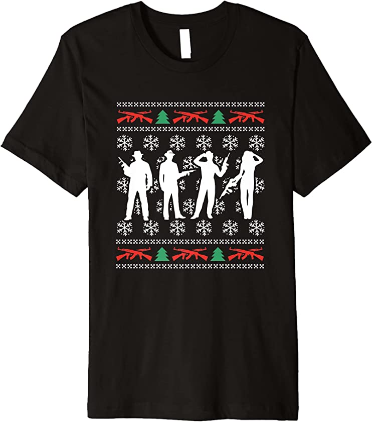 Ugly Christmas Gangster Bandit X-Mas Santa Claus New Year Premium T-Shirt