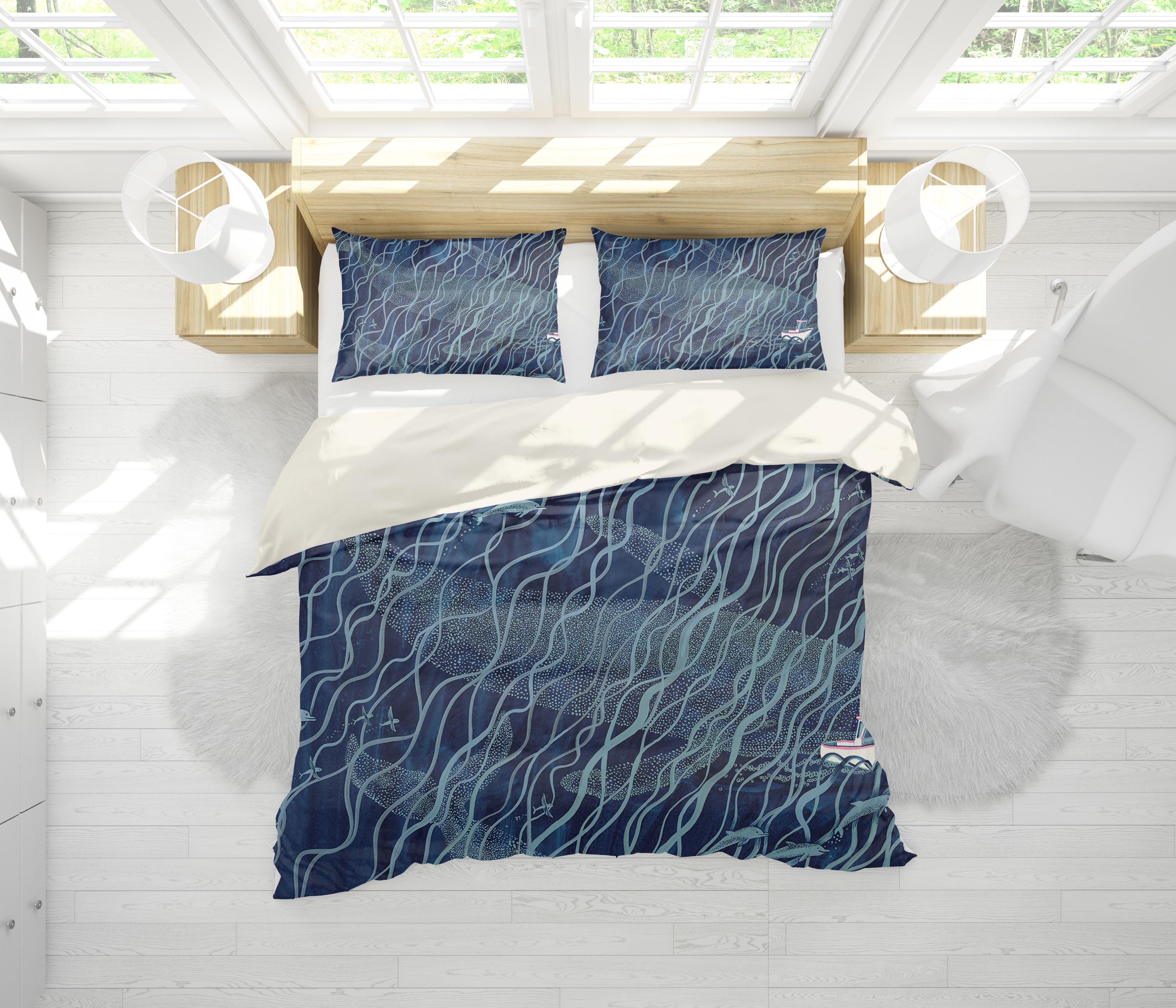 3D Blue Whale Quilt Cover Set Bedding Set Pillowcases 95