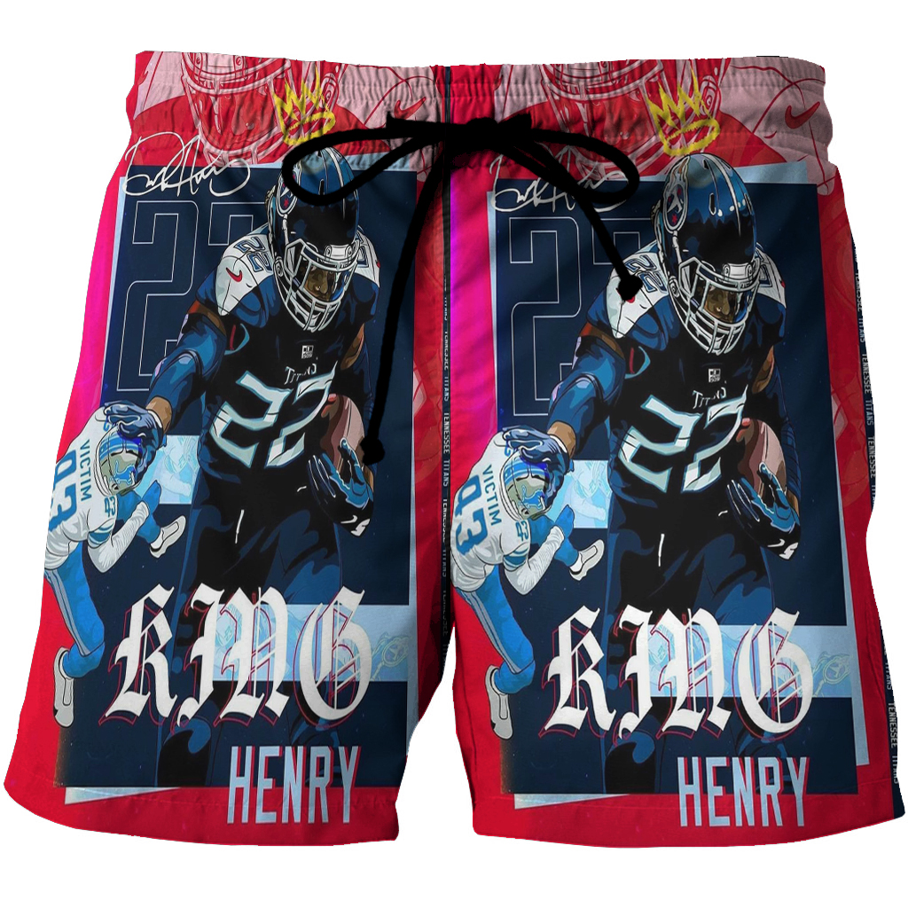 Tennessee Titans Derrick Henry2 3D All Over Print Summer Beach Hawaiian Short