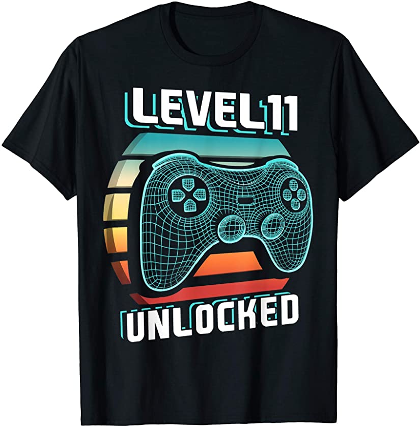 Level 11 Unlocked Video Game 11th Birthday Gamer Gift Boys T-Shirt