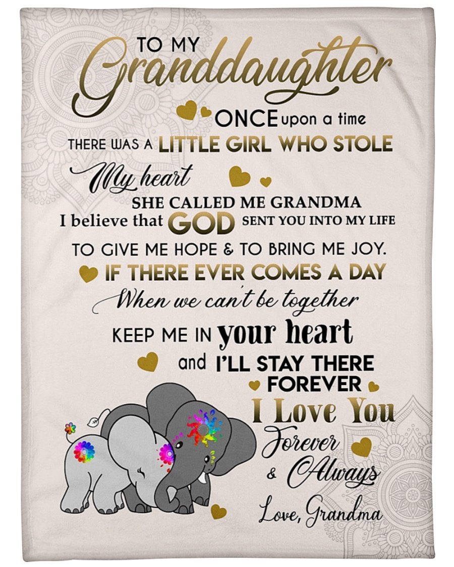 To My Granddaughter I Love You Forever And Always Fleece Blanket Birthday Gift Family Gift Gift For Granddaughter Gift From Grandma To Granddaughter Home Decor Bedding Couch Sofa Soft And Comfy Cozy