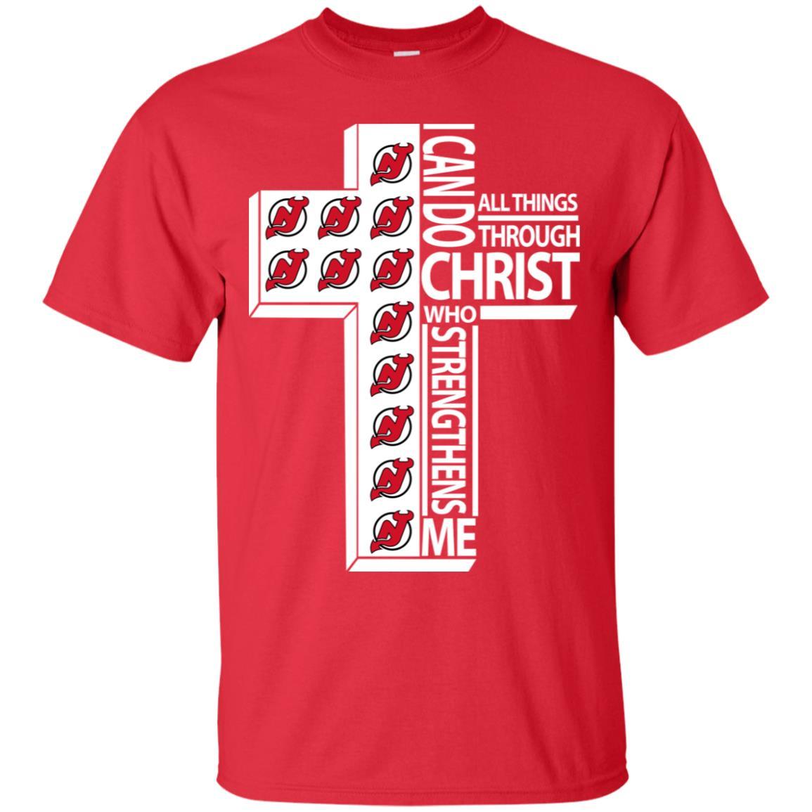 Gorgeous I Can Do All Things Through Christ New Jersey Devils Tshirt