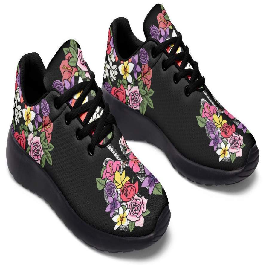 Floral Anatomy Lungs Sneakers - ReadingLLC