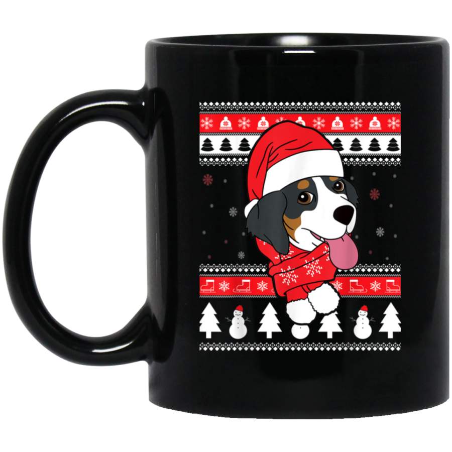 Bernese Mountain Dog Ugly Christmas Xmas Gift  Mug – Mug (2) 11 oz 15 oz Black