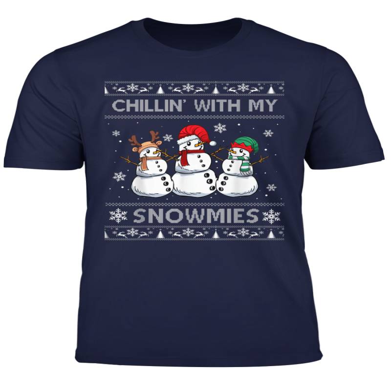 Chillin With My Snowmies Funny Ugly Christmas Pajama Xmas T Shirt