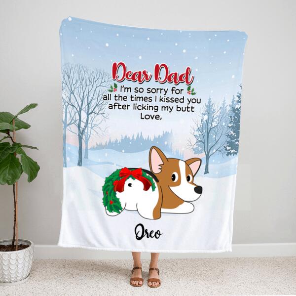 Personalized Dog Dad Blanket – Christmas Gift Ideas – Up To 6 Dogs