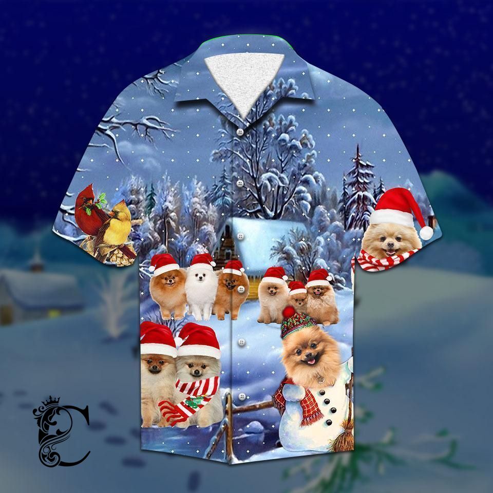 Beach Shirt Buy Pomeranian Christmas Hawaiian Shirt- Chillicothemall