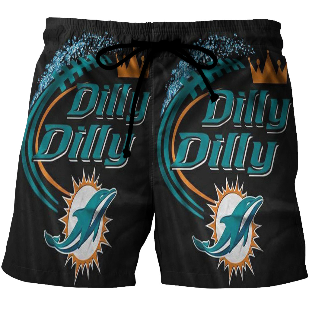 Miami Dolphins Dilly Dilly 3D All Over Print Summer Beach Hawaiian Short