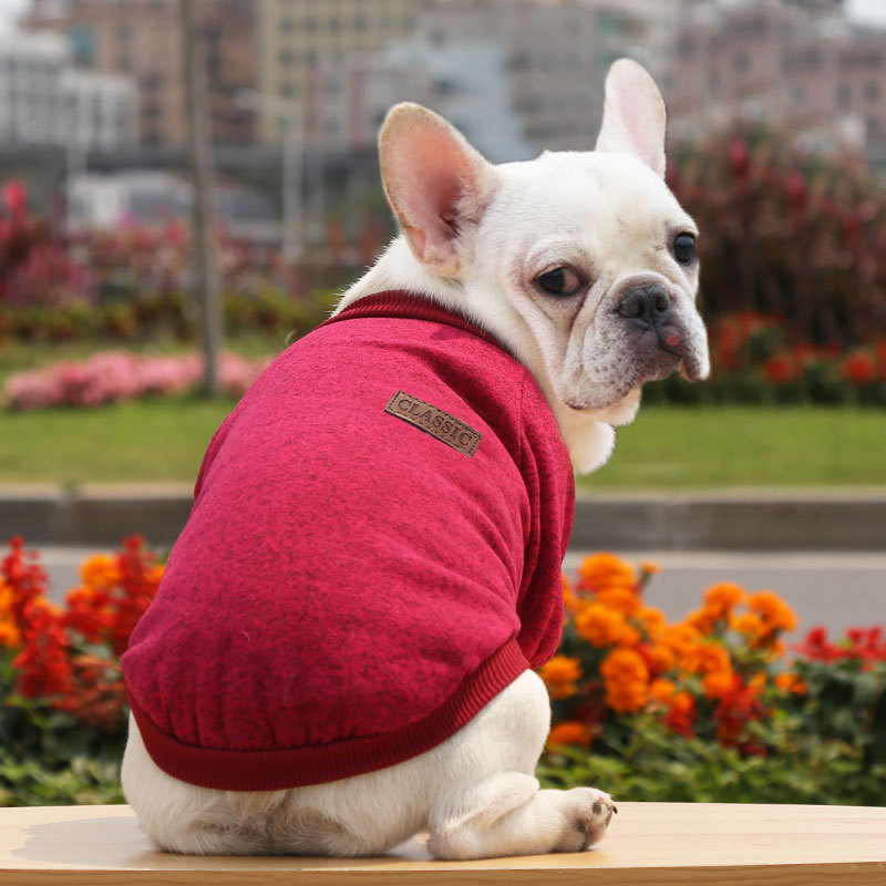 Pet Dog Sweater Classic Warm Dog Clothes Puppy Jacket Coat Winter Clothing For Small Medium Dogs French Bulldog Cat Sweatshirt alx