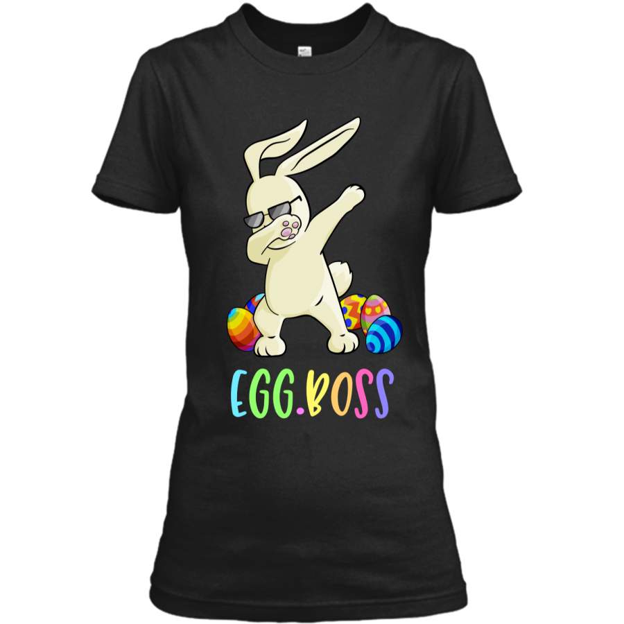 Dabbing Egg Boss Easter Bunny T-Shirt Easter Shirt Ladies Custom