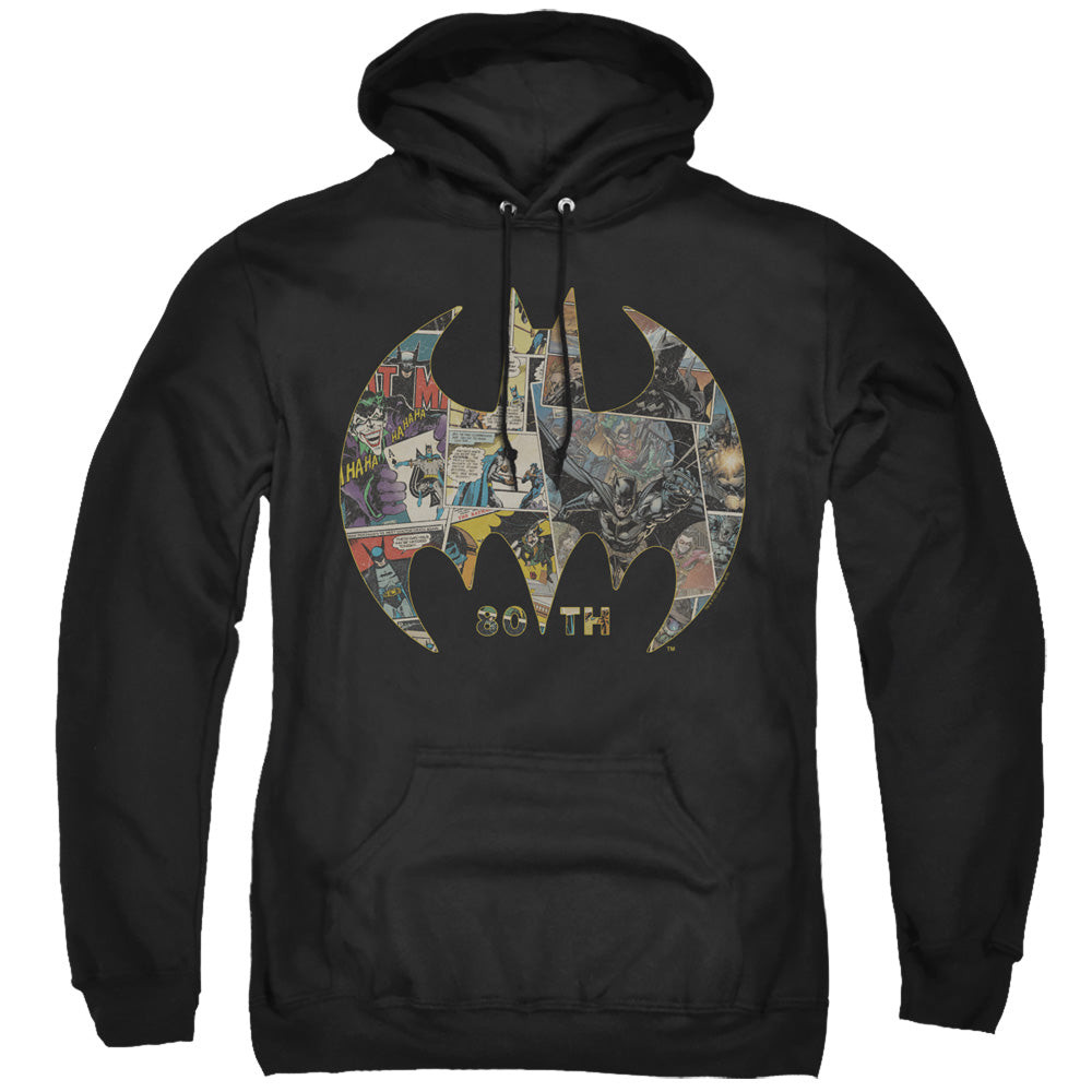 Batman 80Th Shield Mens Hoodie Black