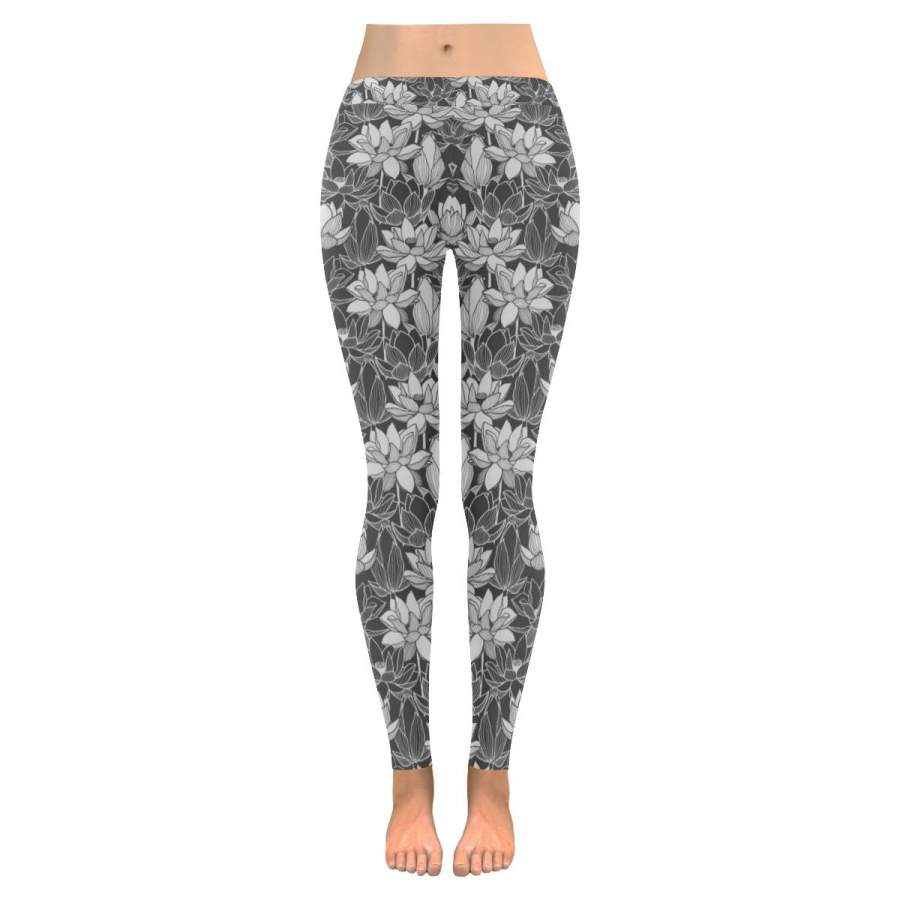 Grey Lotus Leggings Plus Size