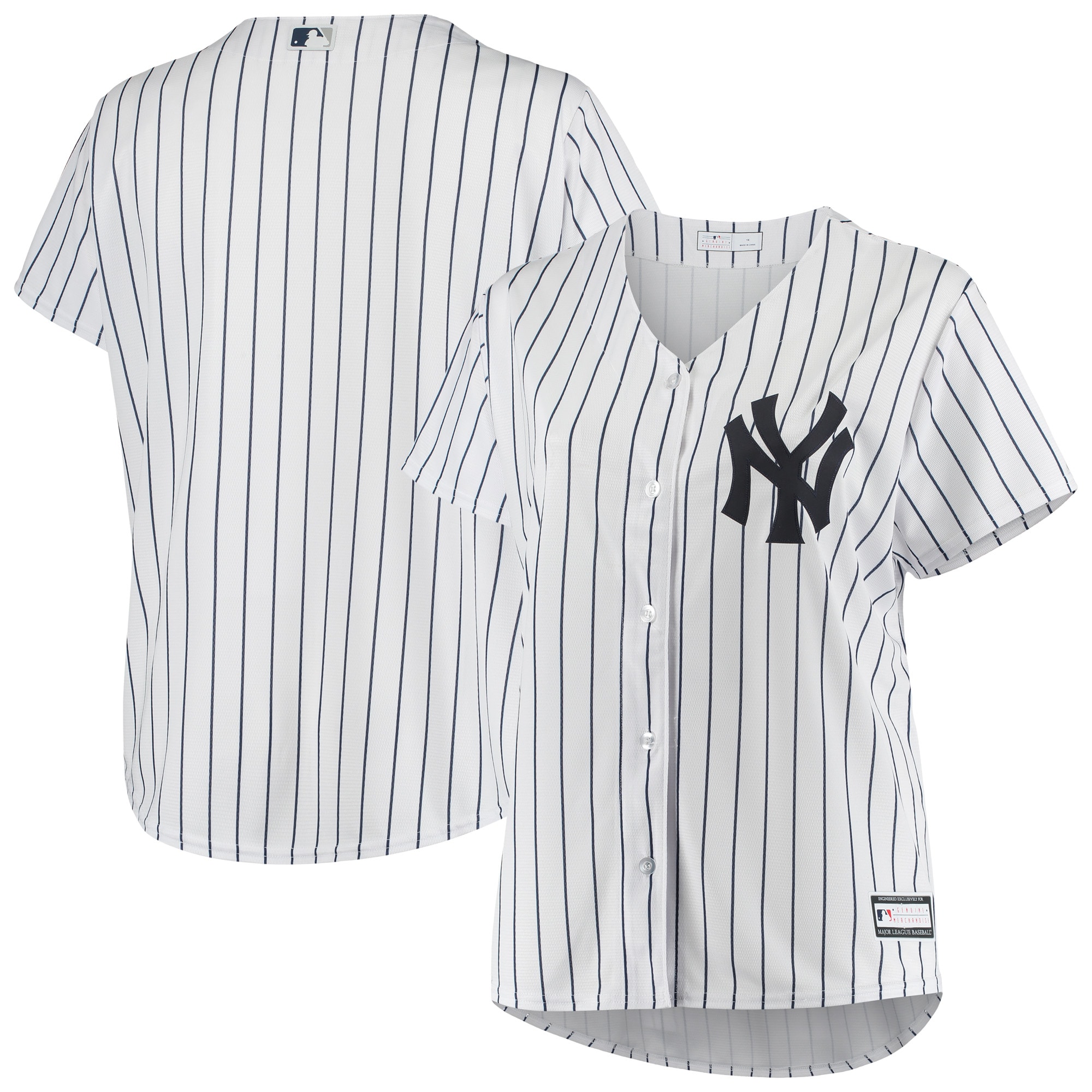 Women’s New York Yankees White Plus Size Sanitized Team Jersey