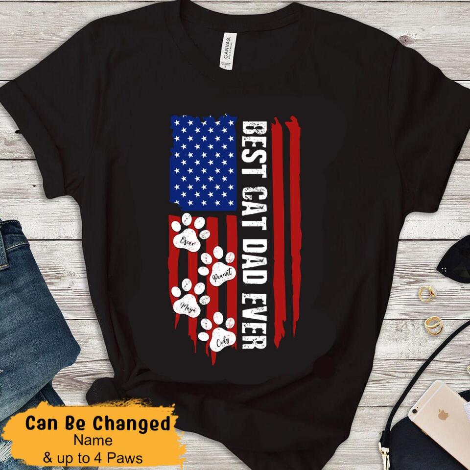 Personalized Best Dog Dad Ever American Flag Custom Women Shirt – Trending Personalized