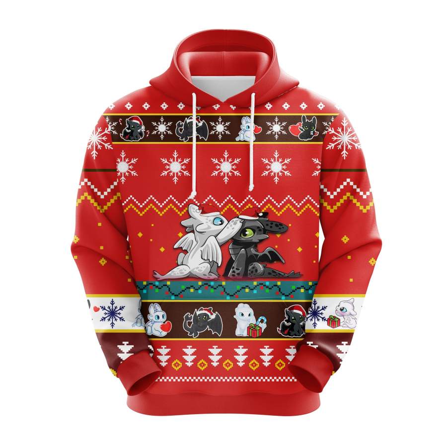 Cat Back White Christmas cute Noel Mc Ugly Hoodie Red 1- Amazing Gift idea