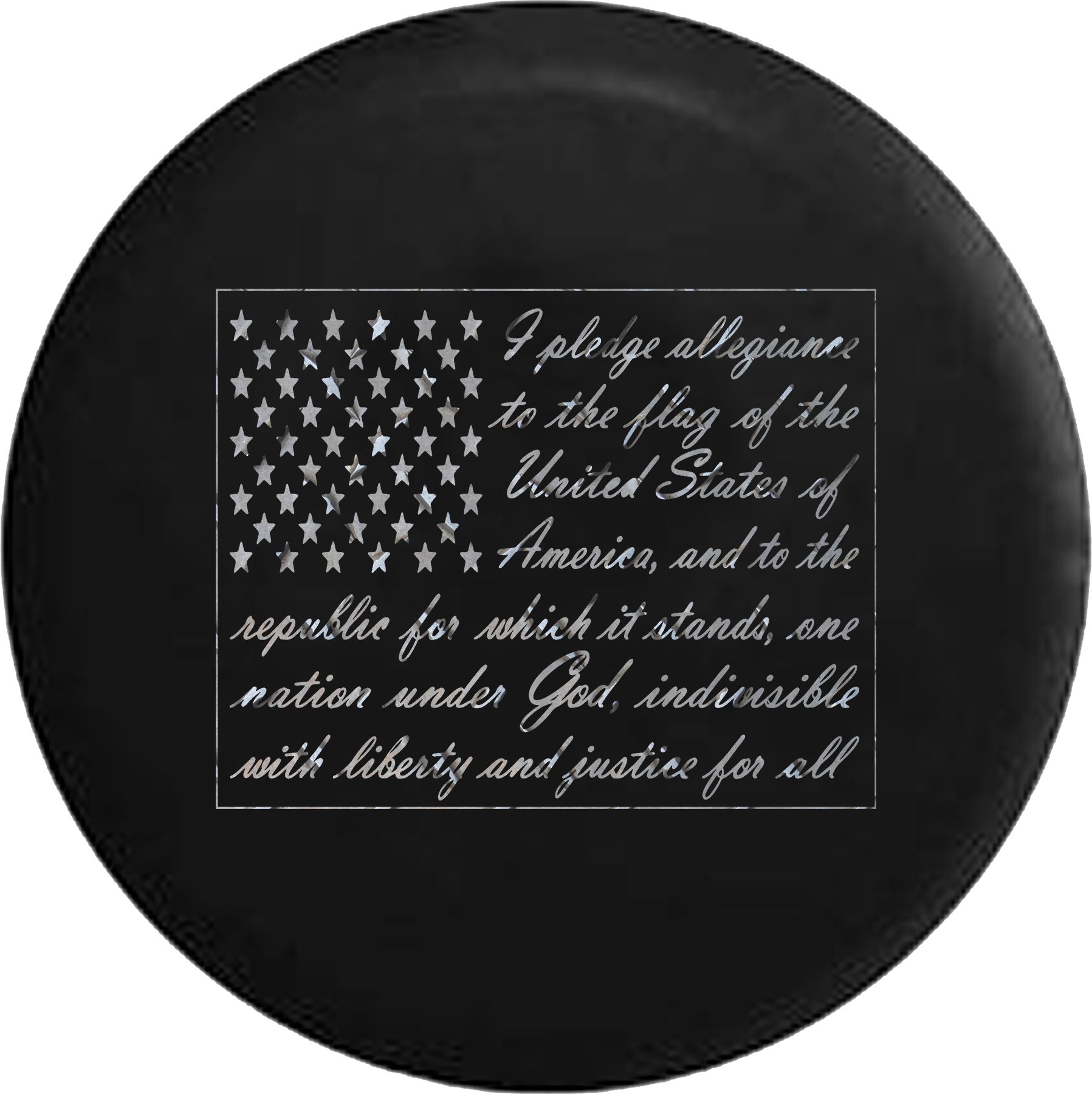 Pledge Of Allegiance – American Steel Jeep Camper Spare Tire Cover Custom Size – V600