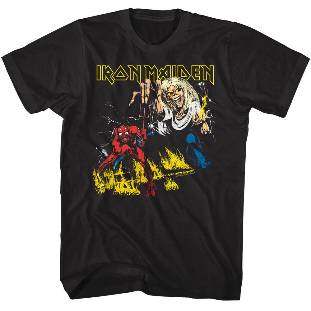 Iron Maiden T-Shirt Number Of The Beast Eddie Fire Devil Album Heavy Metal Band Graphic Tees Donuink Store