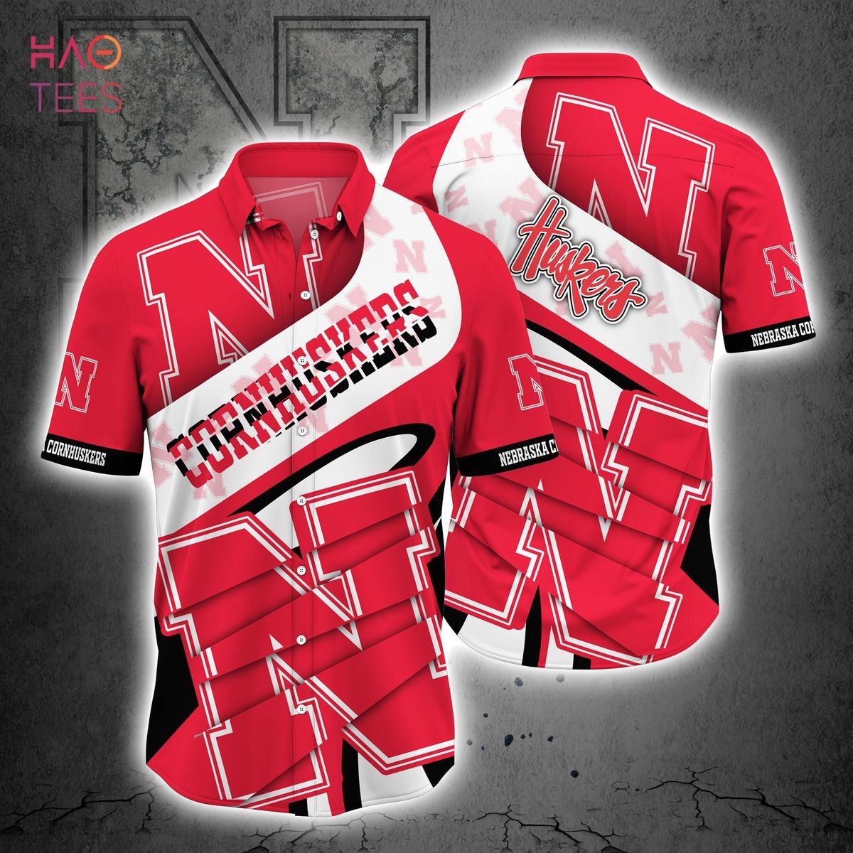 NCCA Nebraska Cornhuskers Red White Hawaiian Shirt