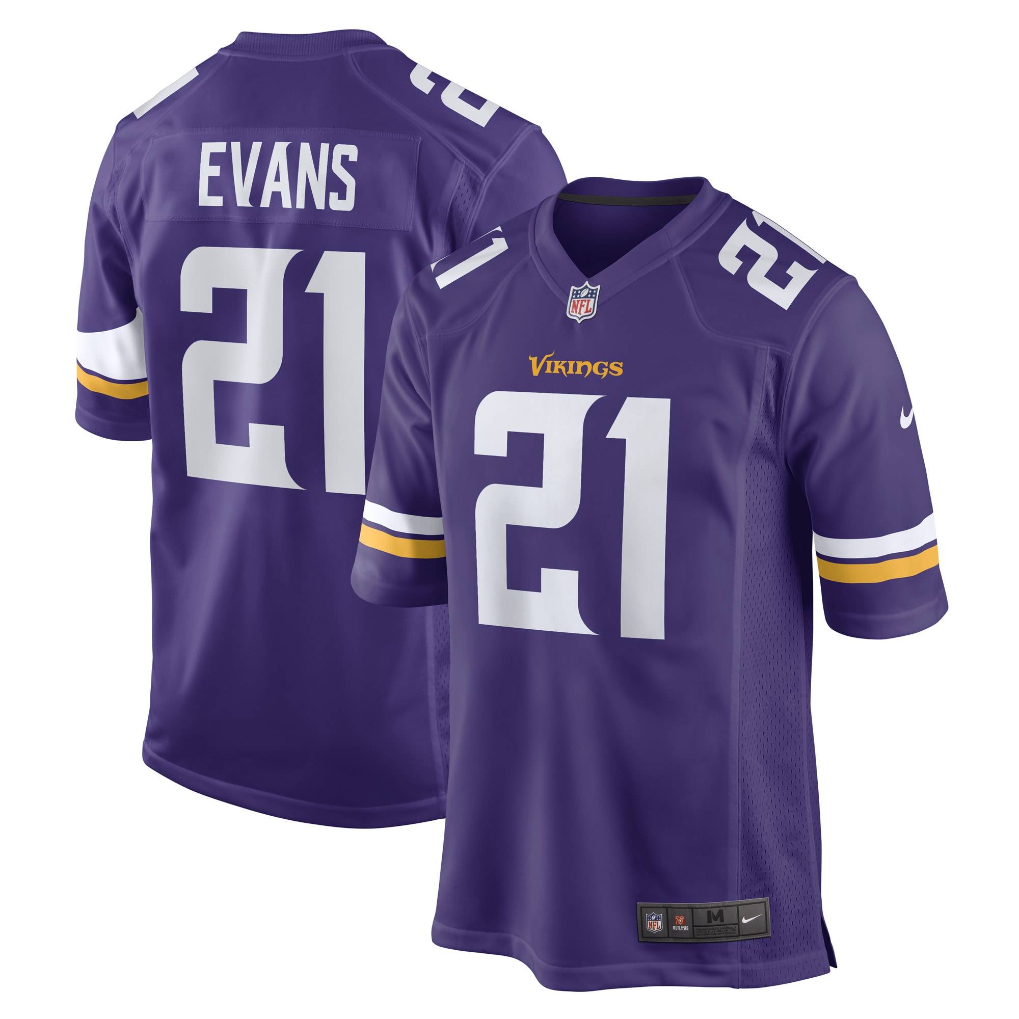 Men’s Minnesota Vikings Akayleb Evans Purple Game Player Jersey