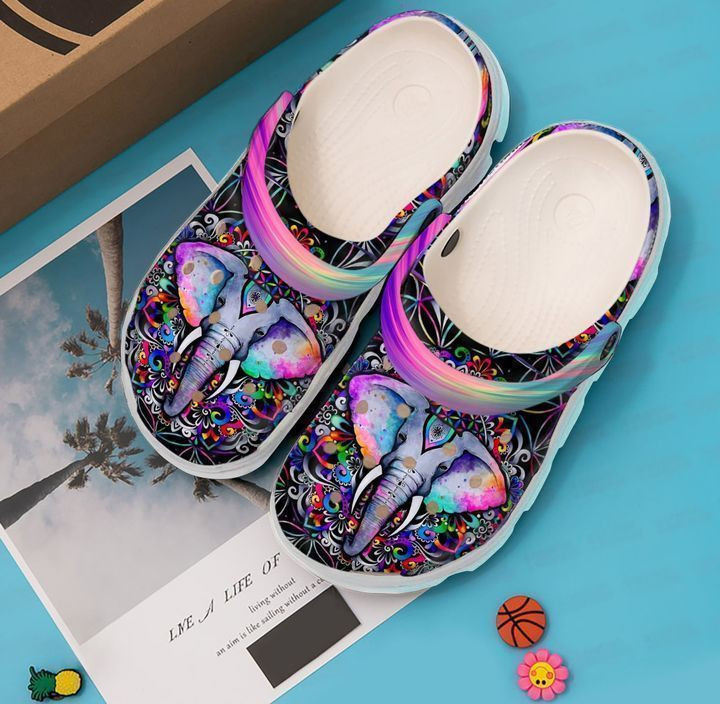 Elephant Colorful Hippie Clog Shoes