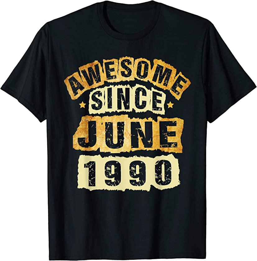 Vintage June 1990 30 Year Old 30th Birthday Gift Men Women T-Shirt