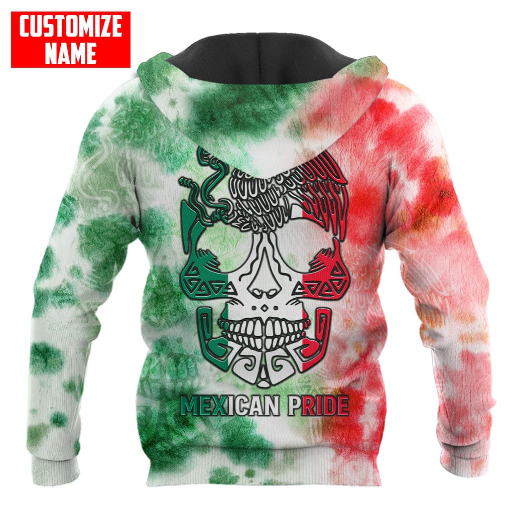 Tmarc Tee Personalized Mexican Pride Tie Dye All 3D Over Printed Unisex Hoodie