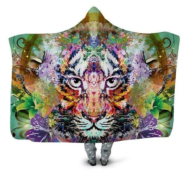 Tiger Animal Fleece Blanket Hoodie