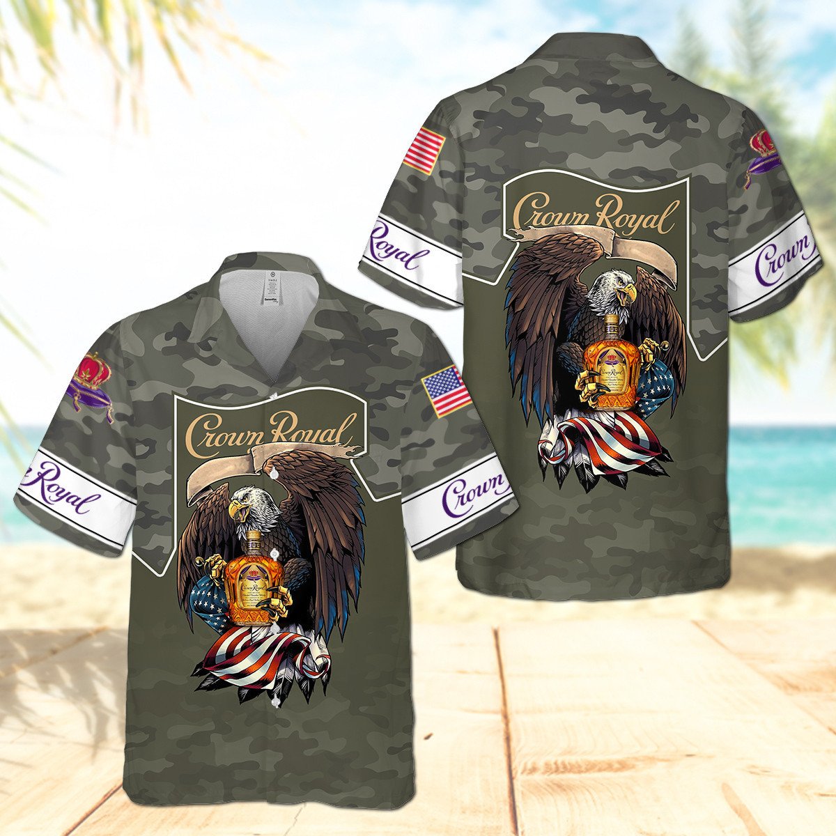 Crown Royal Eagle Usa Flag Hawaii Shirt Ha43646