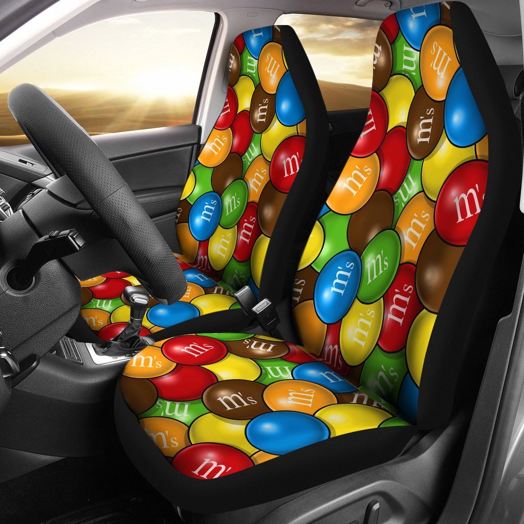 M&M Chocolate Candy Color Car Seat Covers Car Accessories Decoration